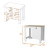 Lander Kitchen Island with Single Door and Lower Open Shelf